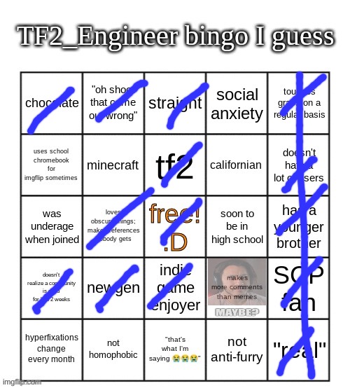 Bingo | image tagged in tf2_engineer's bingo,msmg | made w/ Imgflip meme maker