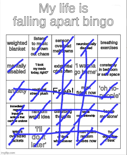 Oof | image tagged in my life is falling apart bingo | made w/ Imgflip meme maker