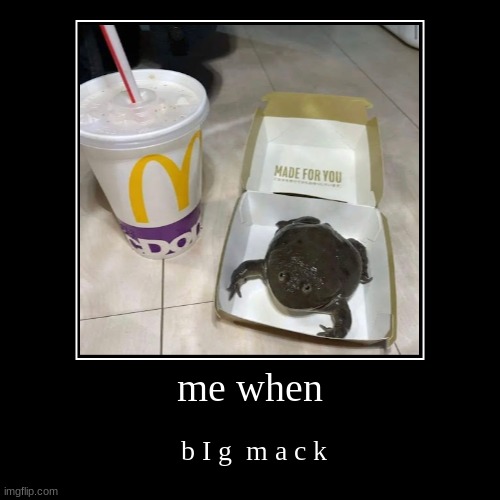 big | me when | b I g  m a c k | image tagged in funny,demotivationals | made w/ Imgflip demotivational maker