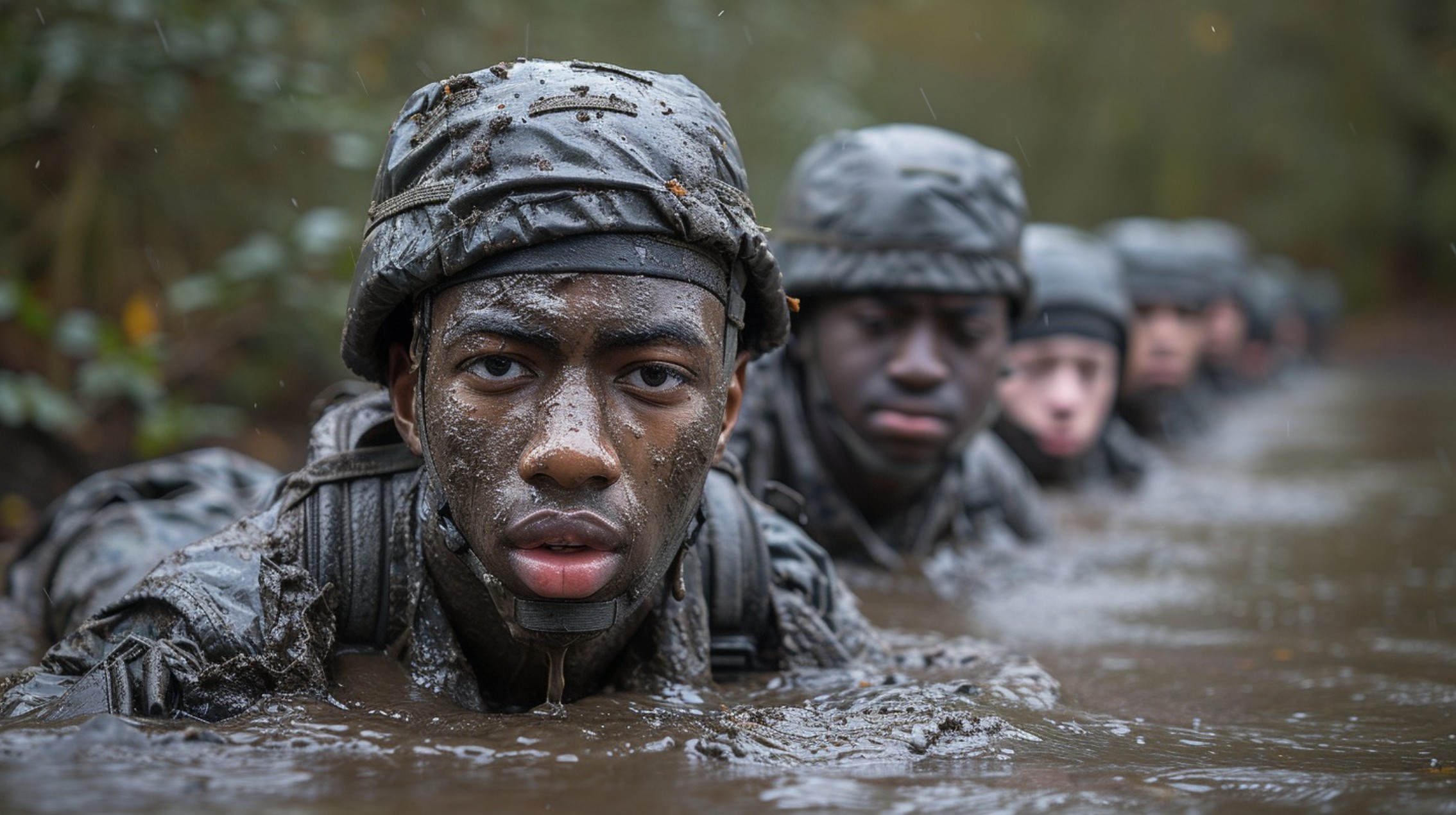 Soldiers Training in Mud Blank Meme Template