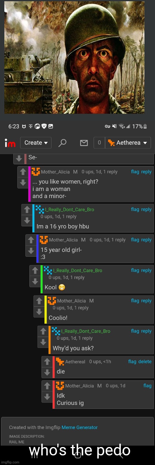 vro | who's the pedo | made w/ Imgflip meme maker