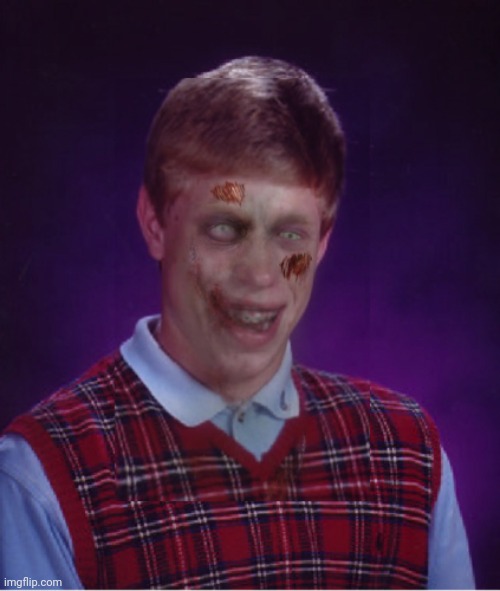 Zombie Bad Luck Brian Meme | image tagged in memes,zombie bad luck brian | made w/ Imgflip meme maker