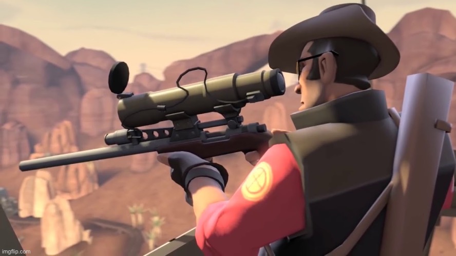 TF2 Sniper "I think his mate saw me." | image tagged in tf2 sniper i think his mate saw me | made w/ Imgflip meme maker