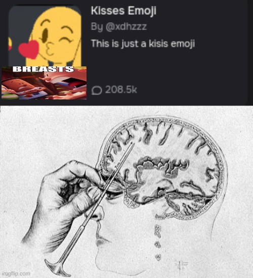 emoji fetish :pensive emoji: | image tagged in lobotomy | made w/ Imgflip meme maker