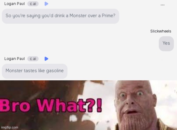 image tagged in thanos - bro what | made w/ Imgflip meme maker