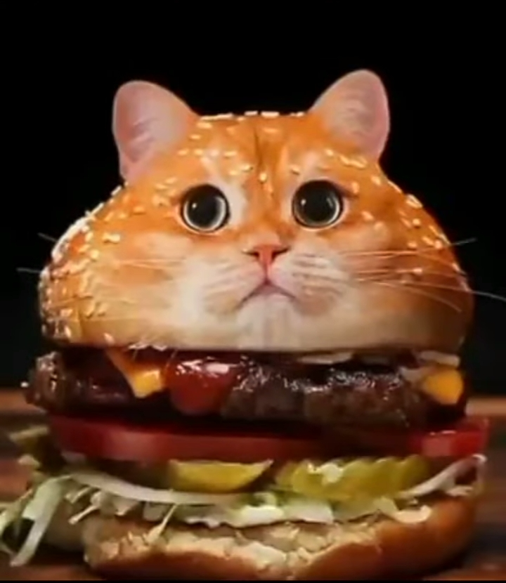 Burger Cat Blank Meme Template