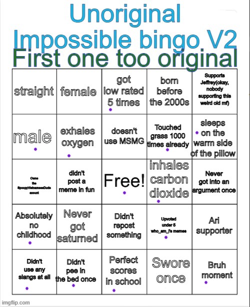 I am a plant. | image tagged in spoopyvietnamesedude's unoriginal impossible bingo v2 | made w/ Imgflip meme maker