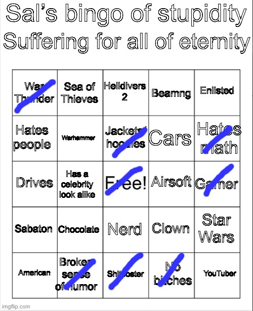 Not close | image tagged in sal s bingo,msmg | made w/ Imgflip meme maker