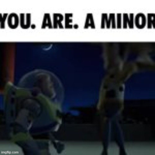 image tagged in you are a minor | made w/ Imgflip meme maker