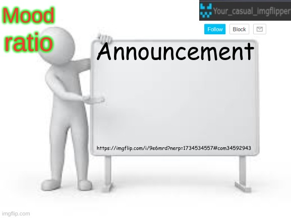 YCI announcement template | ratio; https://imgflip.com/i/9e6mrd?nerp=1734534557#com34592943 | image tagged in yci announcement template | made w/ Imgflip meme maker