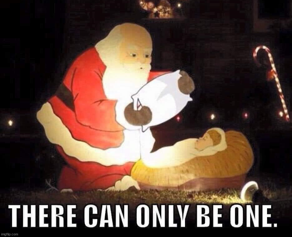 Santa taking out the one | image tagged in dark humor | made w/ Imgflip meme maker