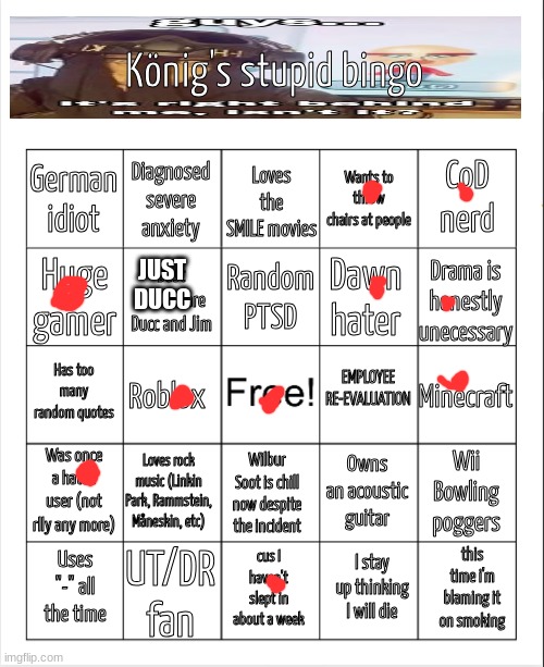 Aw dangit | JUST DUCC | image tagged in konig's stupid bingo | made w/ Imgflip meme maker