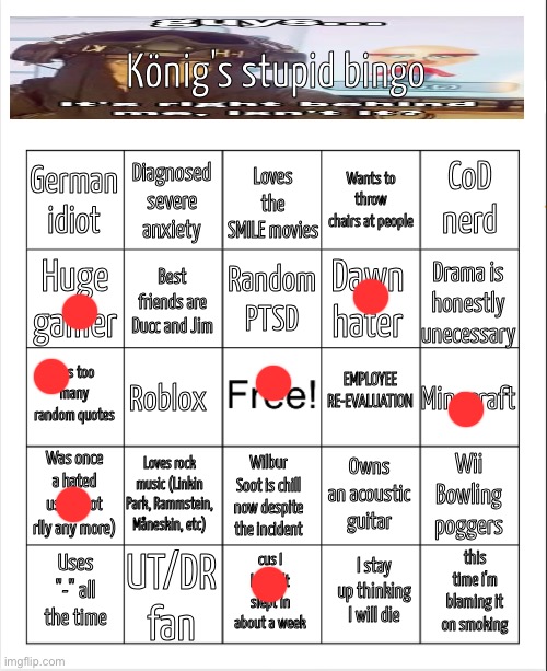 ts is so stupid gng | image tagged in konig's stupid bingo | made w/ Imgflip meme maker