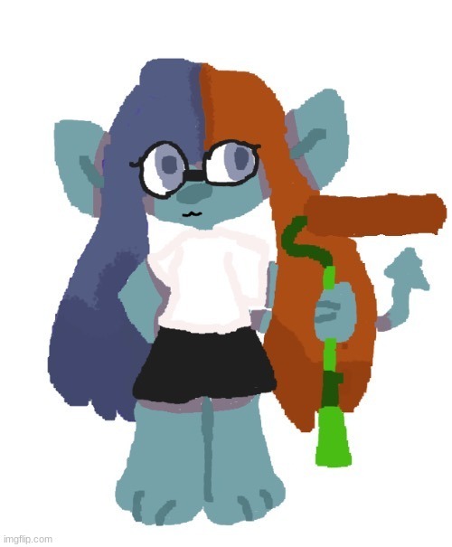 Just remembered this abomination existed. I'm low-key proud of the art (I used a Splatoon art brush for it) | image tagged in inkaria | made w/ Imgflip meme maker