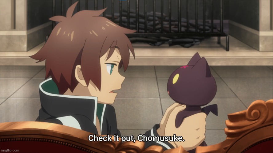 Kazuma Talking to Chomosuke | image tagged in kazuma talking to chomosuke | made w/ Imgflip meme maker