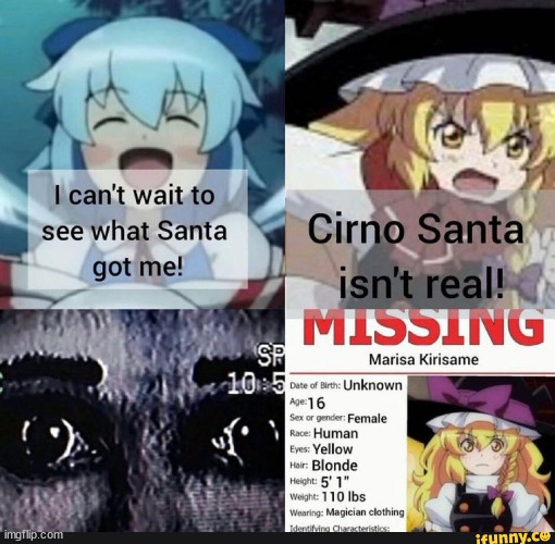 image tagged in memes,funny,touhou,santa | made w/ Imgflip meme maker