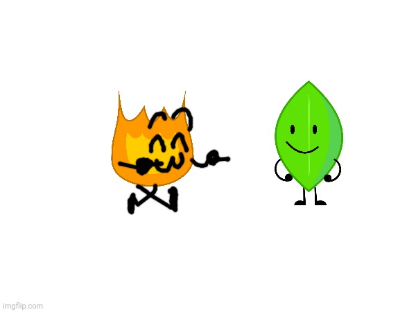 Firey and leafy | image tagged in just poses,a test | made w/ Imgflip meme maker