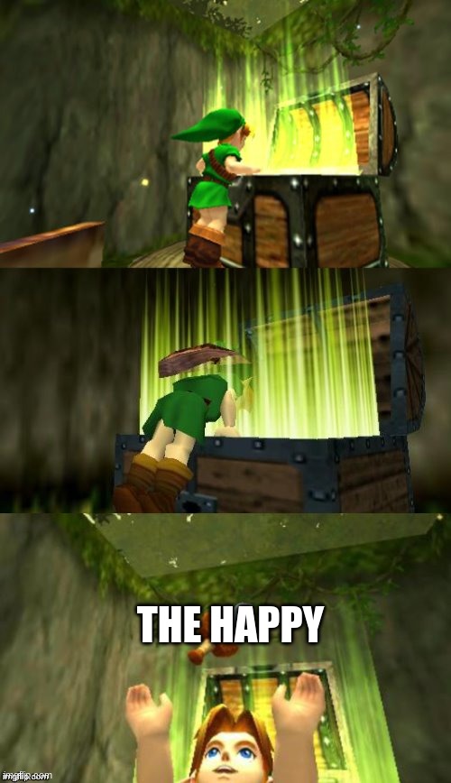 Link Gets Item | THE HAPPY | image tagged in link gets item | made w/ Imgflip meme maker