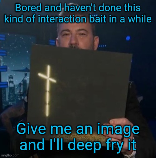 Jimmy Kimmel holding Knocked Loose vinyl | Bored and haven't done this kind of interaction bait in a while; Give me an image and I'll deep fry it | image tagged in jimmy kimmel holding knocked loose vinyl | made w/ Imgflip meme maker