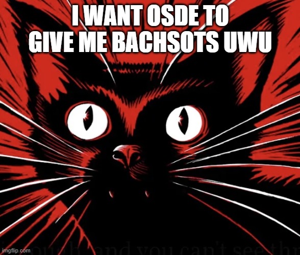 Sabo tabby cat | I WANT OSDE TO GIVE ME BACHSOTS UWU | image tagged in sabo tabby cat | made w/ Imgflip meme maker