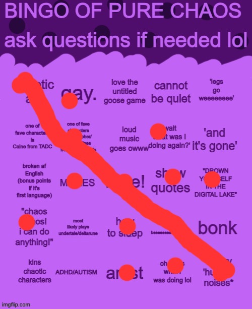 Bingo of pure chaos | image tagged in bingo of pure chaos | made w/ Imgflip meme maker