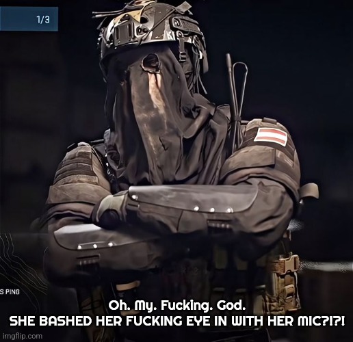 Yeah.... my PTSD just got even worse. My jaw is fucking dropped. | Oh. My. Fucking. God.
SHE BASHED HER FUCKING EYE IN WITH HER MIC?!?! | image tagged in col konig announcement 1 | made w/ Imgflip meme maker