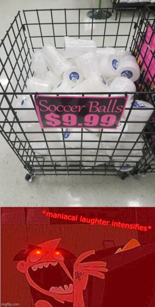 "Soccer balls" | image tagged in maniacal laughter intensifies,soccer,soccer balls,you had one job,memes,balls | made w/ Imgflip meme maker