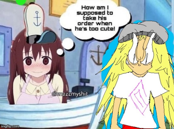 How am I supposed to take his order when he's too cute! | image tagged in how am i supposed to take his order when he's too cute | made w/ Imgflip meme maker