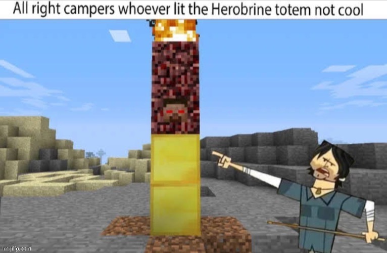 Not cool | image tagged in minecraft,herobrine,creepypasta | made w/ Imgflip meme maker