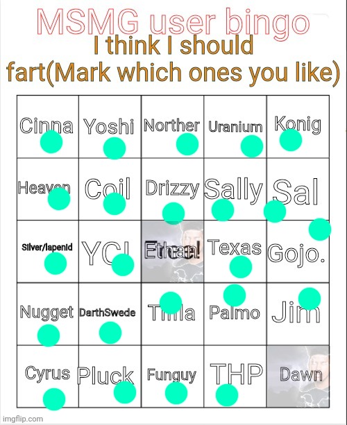 MSMG user bingo | image tagged in msmg user bingo | made w/ Imgflip meme maker