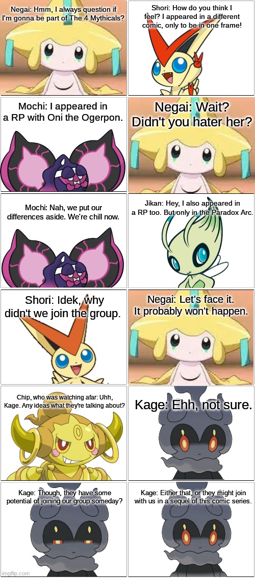 The 4 Mythicals: Potential Mythical Members.mp3 | image tagged in comic,the 4 mythicals | made w/ Imgflip meme maker