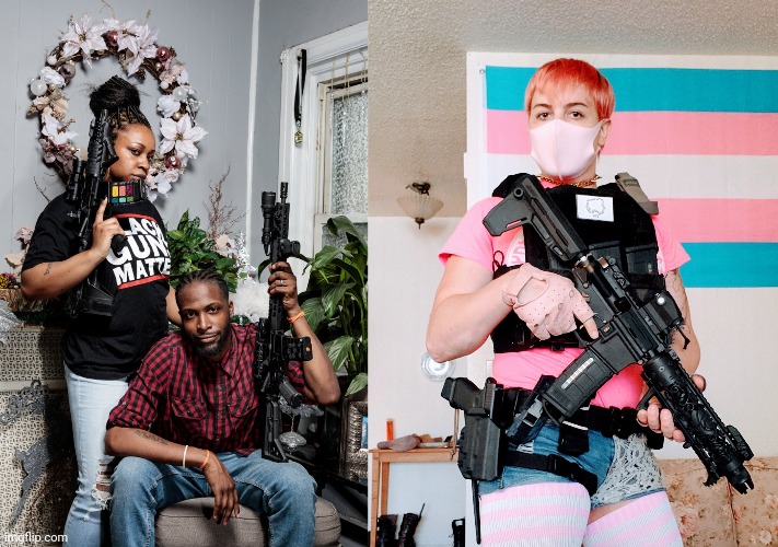 image tagged in black guns matter,defending trans rights | made w/ Imgflip meme maker