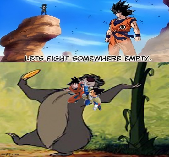 goku and vegeta fights in the jungle | image tagged in transparent,jungle,goku vs vegeta,dragon ball z,anime,animeme | made w/ Imgflip meme maker