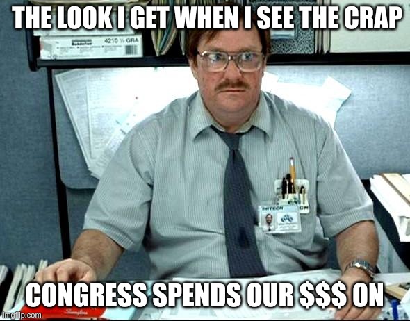 expression memes | THE LOOK I GET WHEN I SEE THE CRAP; CONGRESS SPENDS OUR $$$ ON | image tagged in shocked face,pork,congress | made w/ Imgflip meme maker