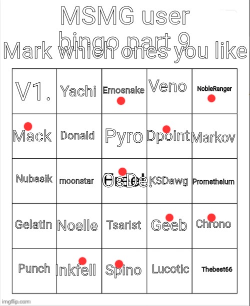 MSMG user bingo part 9 | image tagged in msmg user bingo part 9 | made w/ Imgflip meme maker