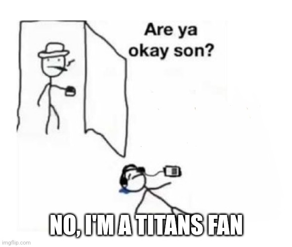 Are you ok son | NO, I'M A TITANS FAN | image tagged in are you ok son | made w/ Imgflip meme maker