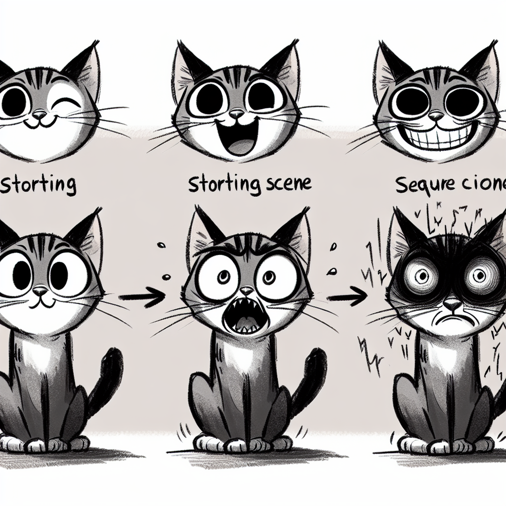 cat happy who becomes terrrified Blank Meme Template