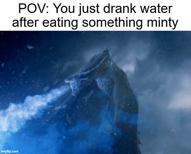 I love the feeling tho lol | POV: You just drank water after eating something minty | image tagged in relatable,me after eating my christmas candy cane,memes | made w/ Imgflip meme maker