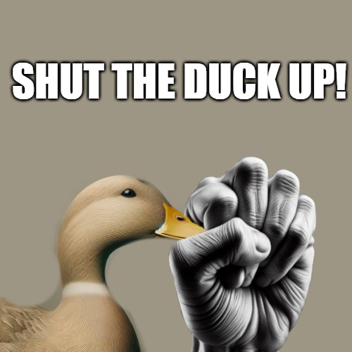 shut the duck up | SHUT THE DUCK UP! | image tagged in shut the duck up | made w/ Imgflip meme maker