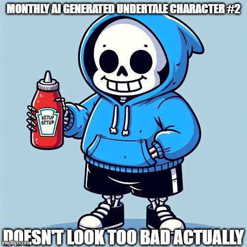 #2 | MONTHLY AI GENERATED UNDERTALE CHARACTER #2; DOESN'T LOOK TOO BAD ACTUALLY | image tagged in 1,2,3,4,5,6 | made w/ Imgflip meme maker