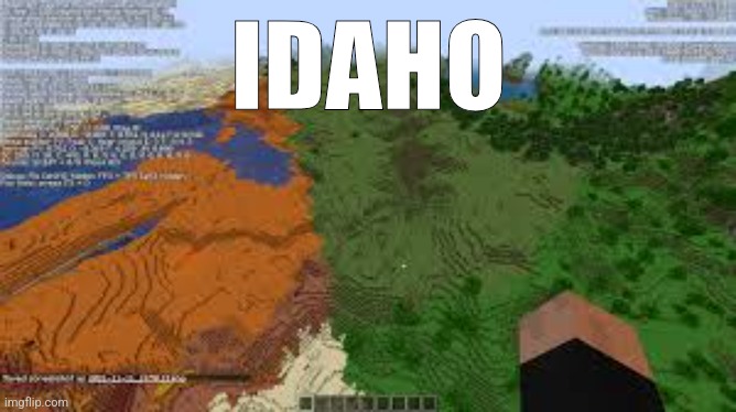 Minecraft biomes borders | IDAHO | image tagged in minecraft biomes borders | made w/ Imgflip meme maker