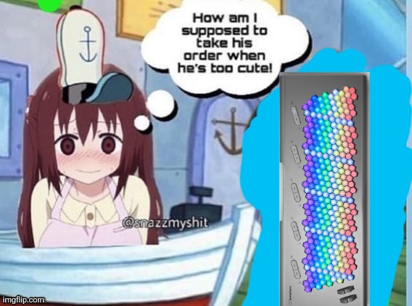 How am I supposed to take his order when he's too cute! | image tagged in how am i supposed to take his order when he's too cute | made w/ Imgflip meme maker