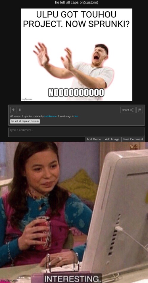 image tagged in icarly interesting | made w/ Imgflip meme maker