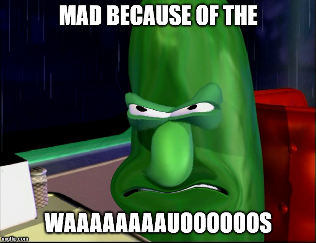 Mad Because Of The Waaaaauoooos! | MAD BECAUSE OF THE; WAAAAAAAAUOOOOOOS | image tagged in funny | made w/ Imgflip meme maker