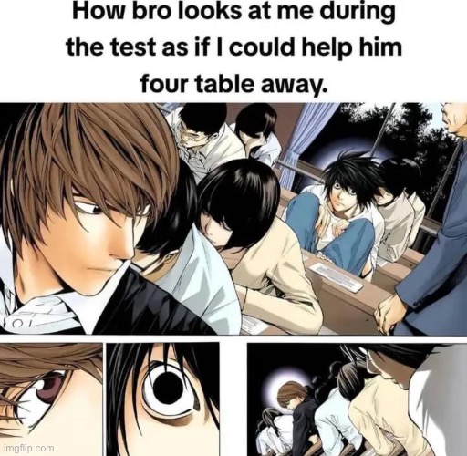 image tagged in death note,light,l | made w/ Imgflip meme maker