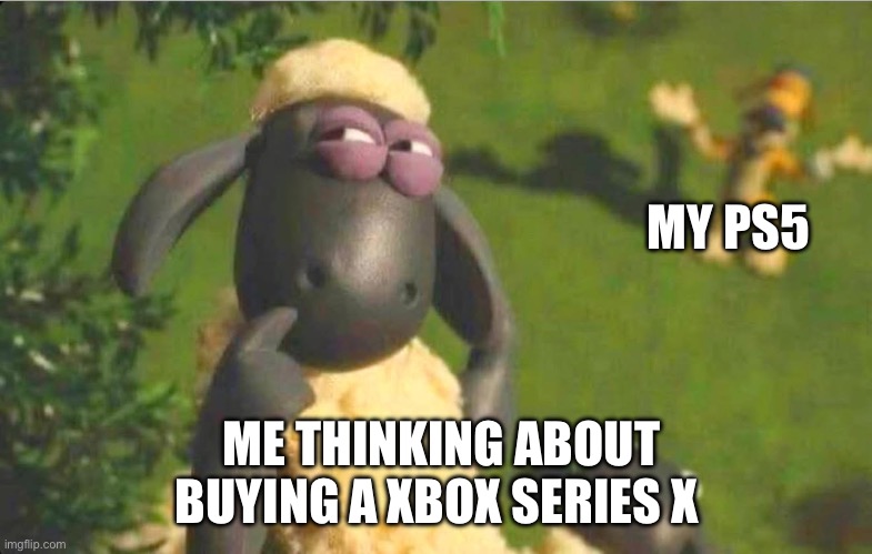 Xbox vs playstation | MY PS5; ME THINKING ABOUT BUYING A XBOX SERIES X | image tagged in xbox,playstation,console wars | made w/ Imgflip meme maker