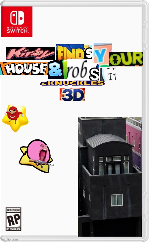 Kirby finds your house and robs it & Knuckles 3D | image tagged in nintendo switch cartridge case | made w/ Imgflip meme maker