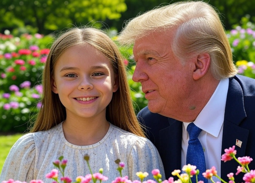 Donald Trump kissing little girl JPP Blank Meme Template