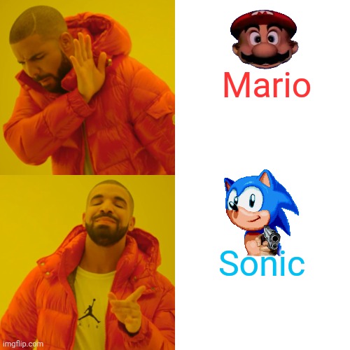 Drake Hotline Bling | Mario; Sonic | image tagged in memes,drake hotline bling | made w/ Imgflip meme maker