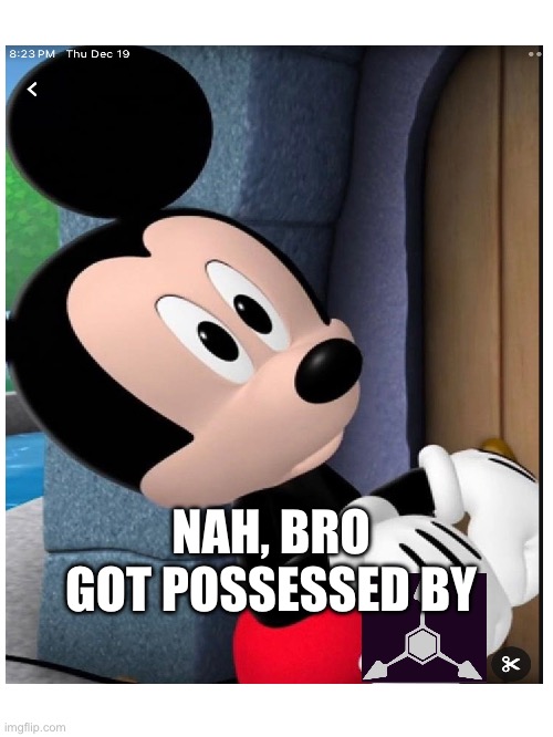 AbsoluteSolver | NAH, BRO GOT POSSESSED BY | image tagged in mickey mouse | made w/ Imgflip meme maker